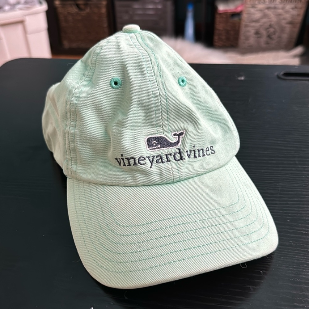 Vineyard vines mint green hat with Velcro adjuster